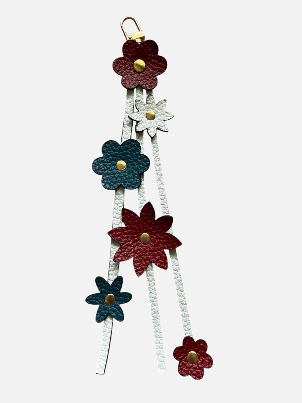 Floral Tassel Leather Bag Charm - Picture 10 of 15